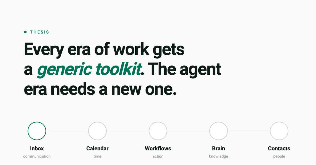 Every era of work gets a generic toolkit. The agent era needs a new one.