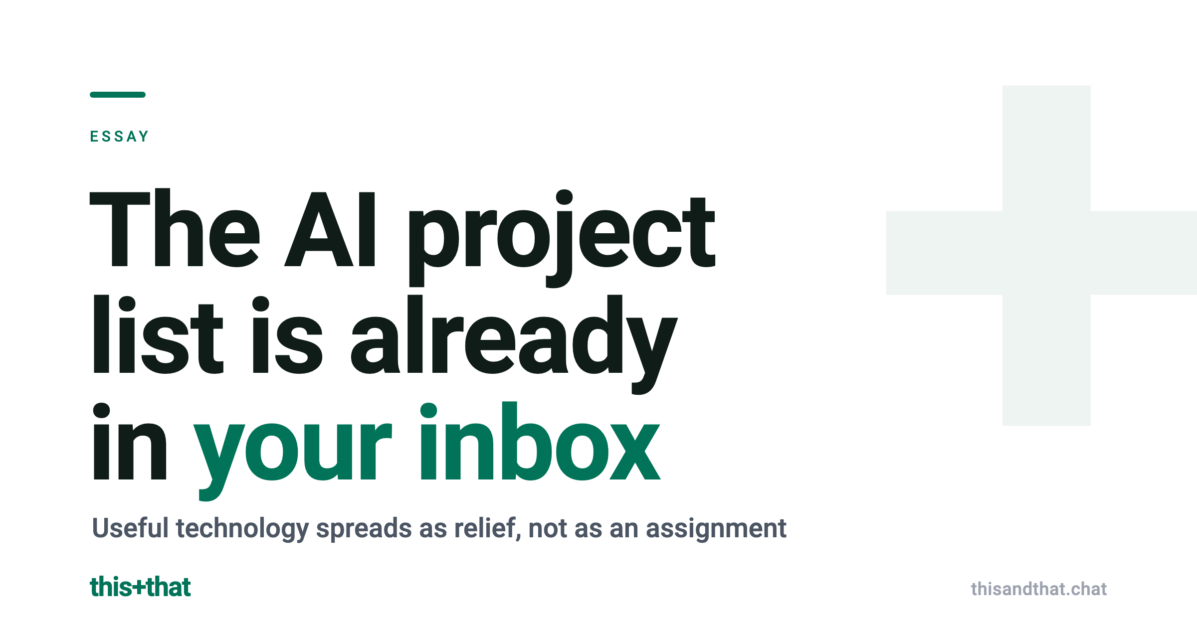 The AI project list is already in your inbox