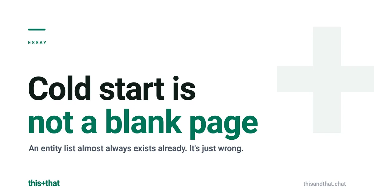 Cold start is not a blank page