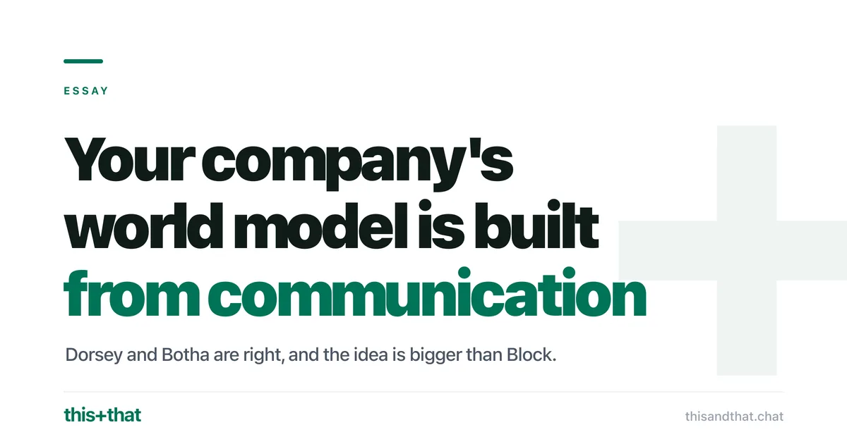 Your company's world model is built from its communication