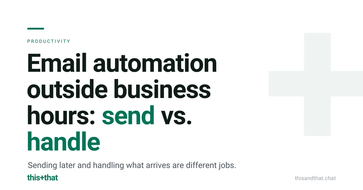 Email automation outside business hours: send vs. handle