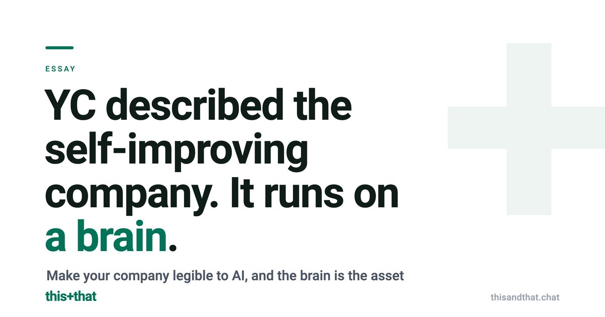 YC described the self-improving company. It runs on a brain.