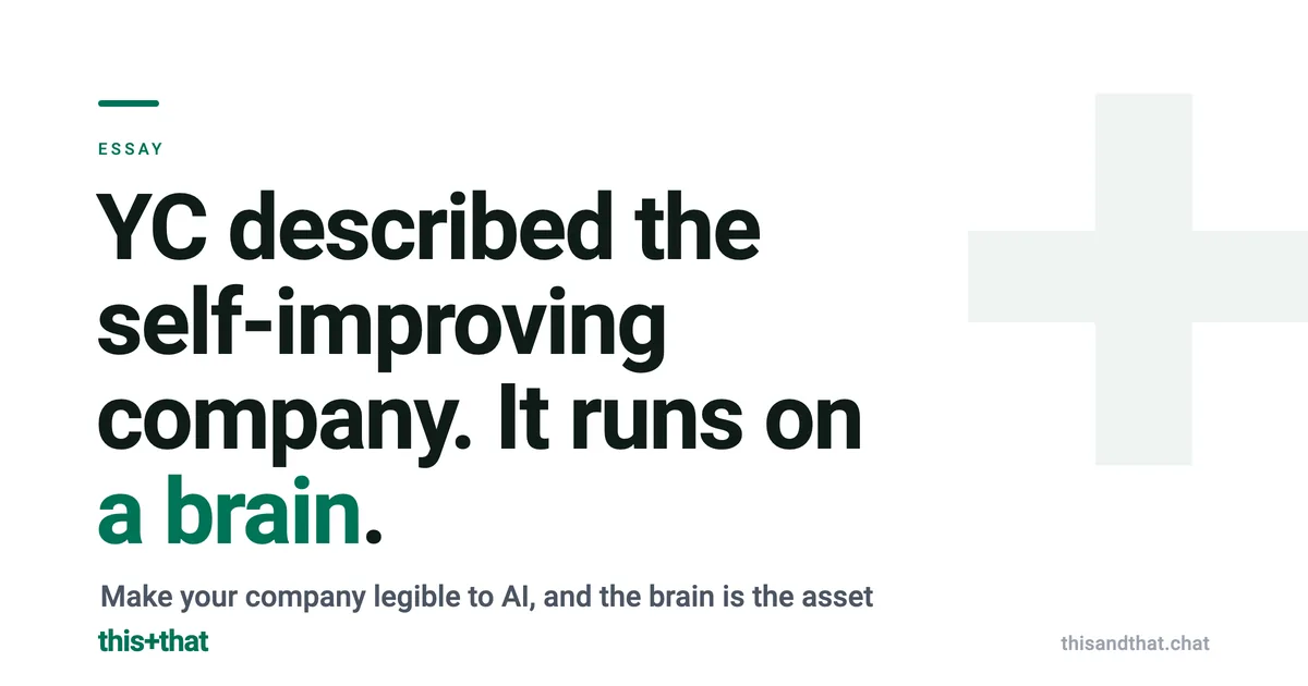 YC described the self-improving company. It runs on a brain.