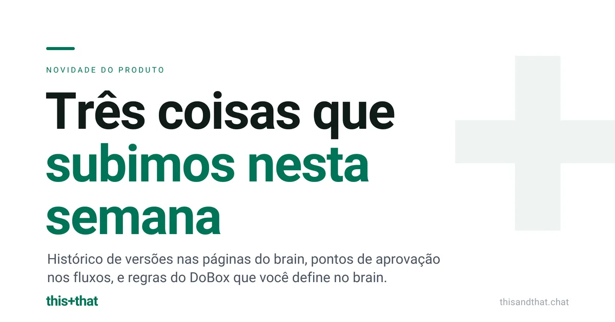 Três coisas que subimos nesta semana