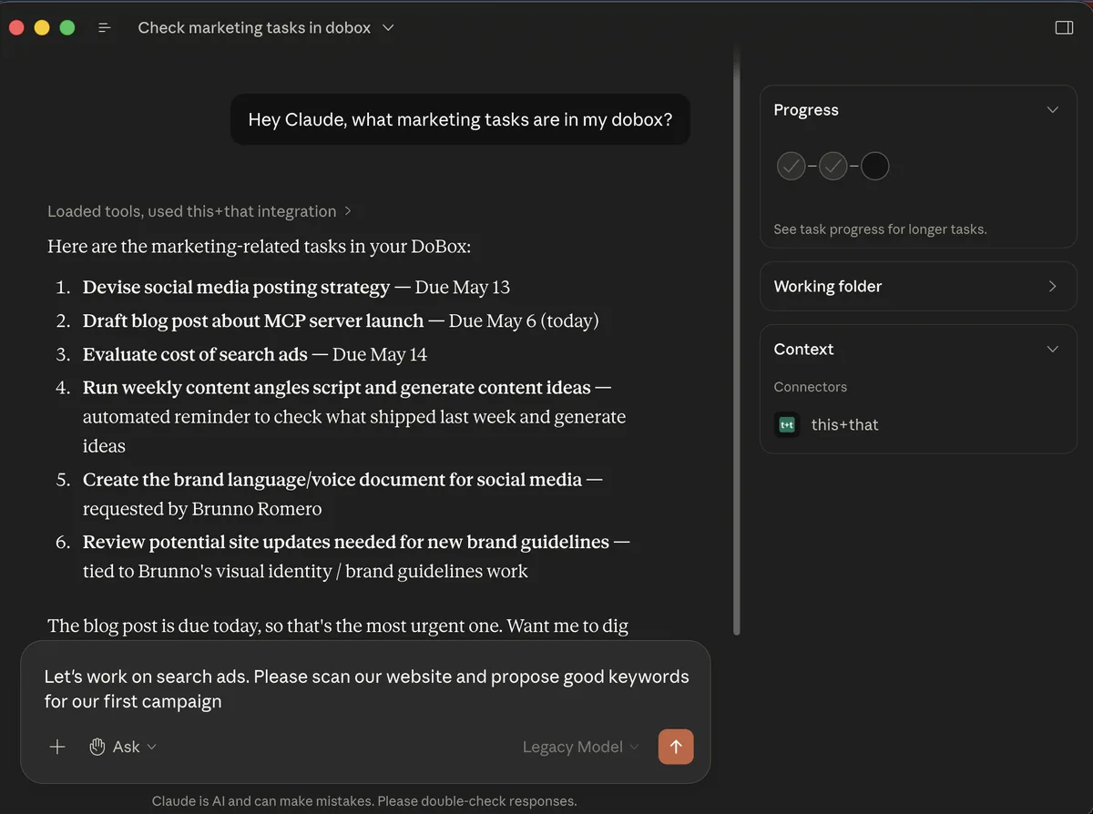 A task manager that lives in Claude, ChatGPT, and Cursor
