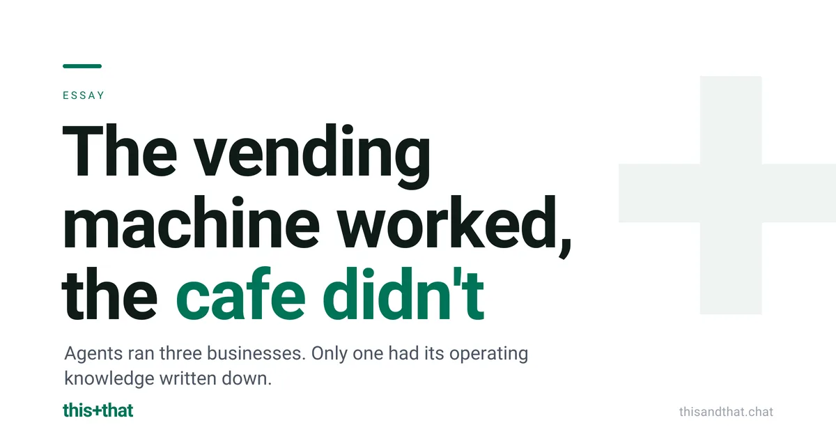The vending machine worked, the cafe didn't