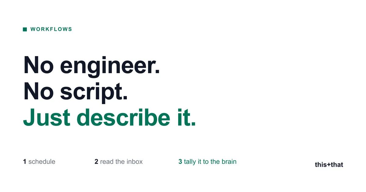 You don't need to be an engineer to build your own inbox workflow